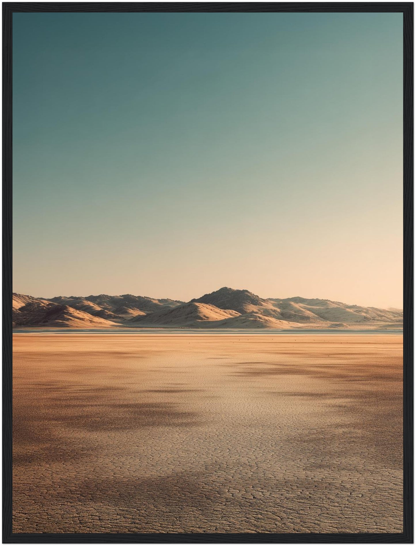 Trockener Boden und Berge Poster