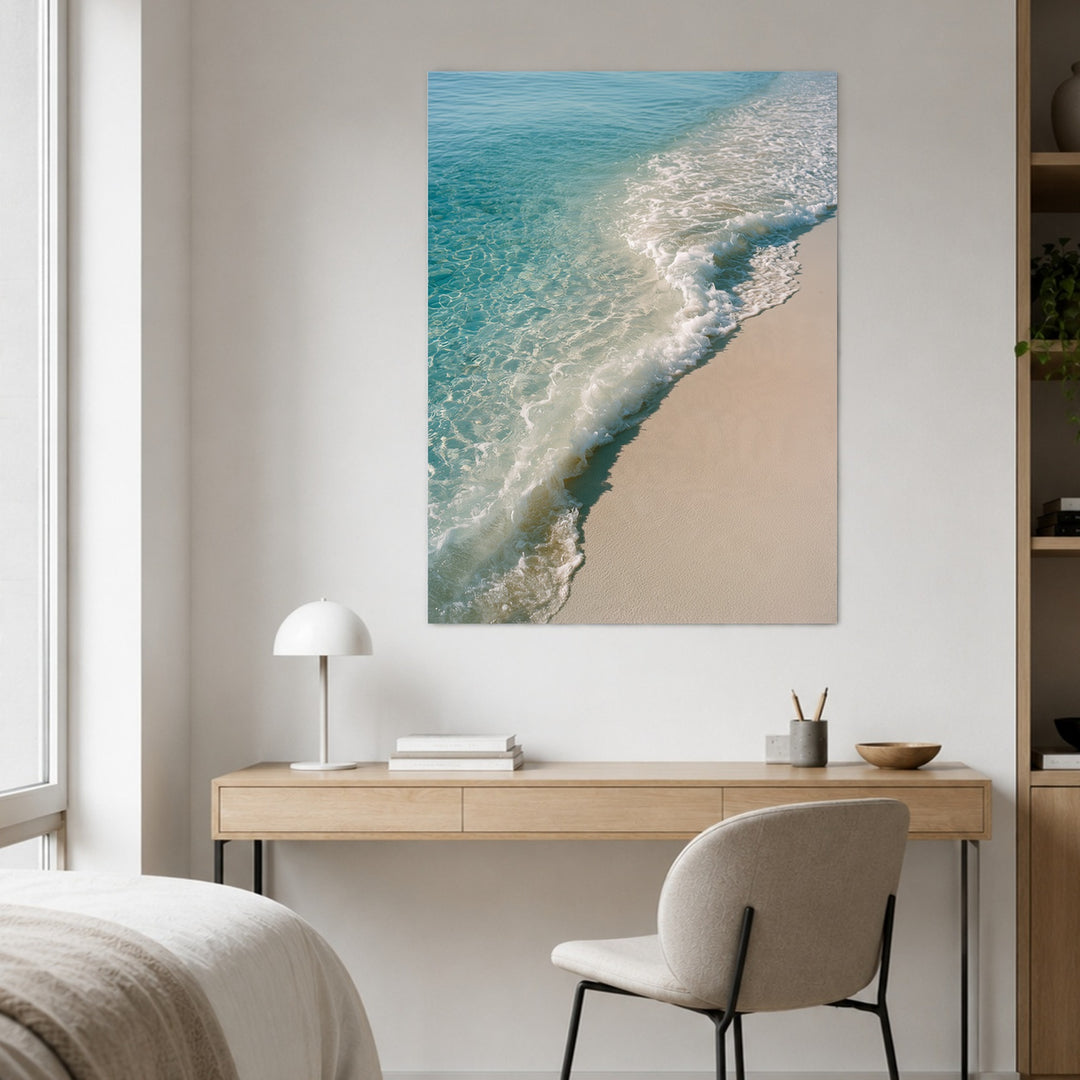 Türkise Welle am Strand Leinwandbild – Ohne Rahmen – Produktfoto