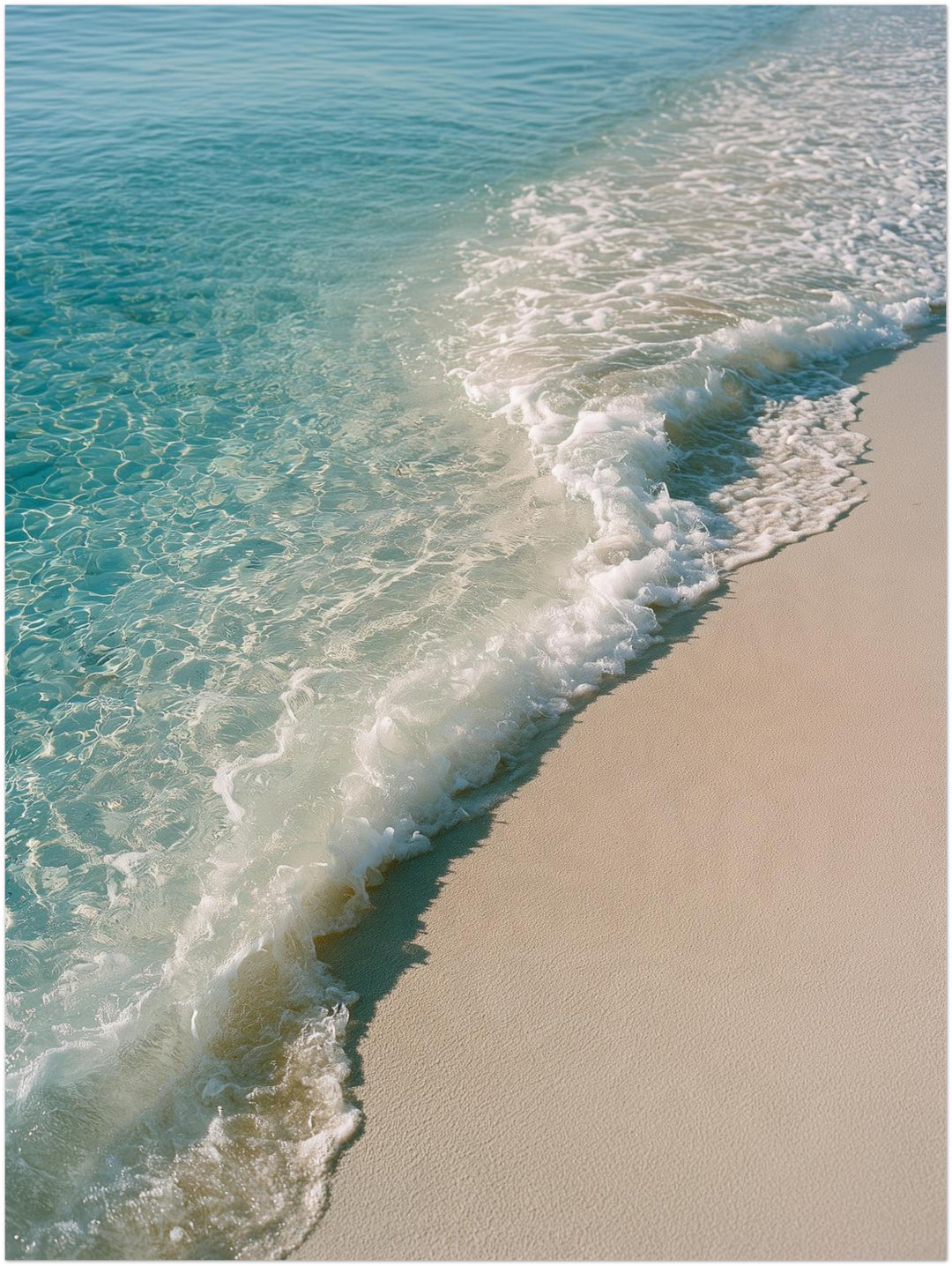 Türkise Welle am Strand Leinwandbild – Ohne Rahmen – Produktfoto