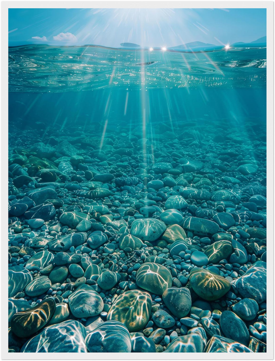 Sonnenstrahlen unter Wasser Poster Landschaft – mattes Kunstdruck-Papier – Ansicht 6