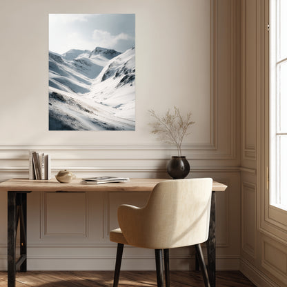 Verschneite Bergmulde Poster