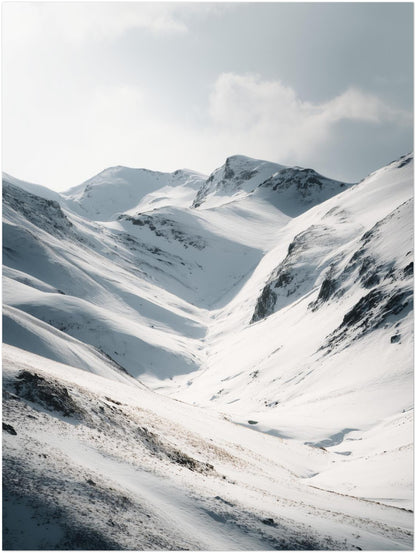 Verschneite Bergmulde Poster