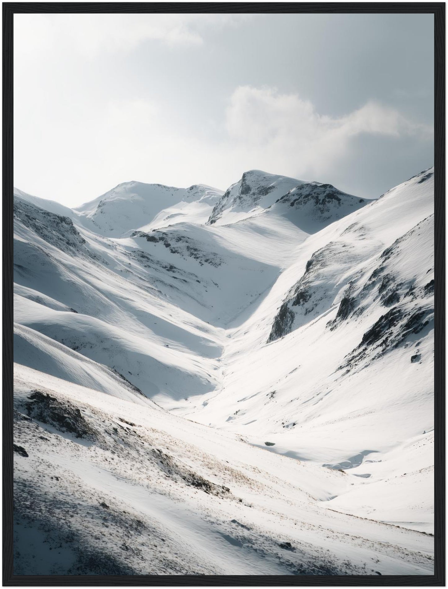 Verschneite Bergmulde Poster