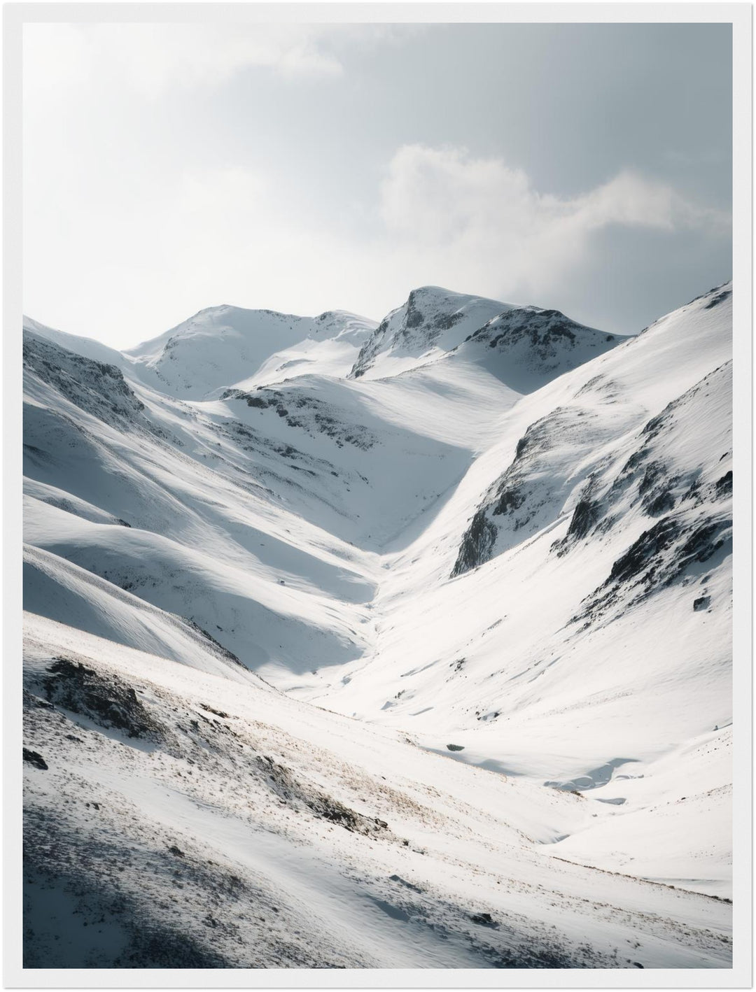 Verschneite Bergmulde Poster abstrakt – mattes Kunstdruck-Papier – Ansicht 6
