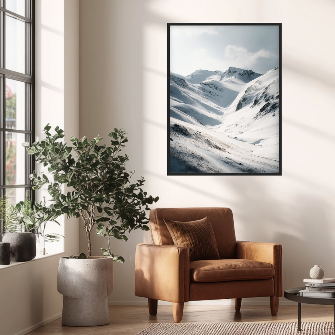 Verschneite Bergmulde Poster abstrakt – mattes Kunstdruck-Papier – Ansicht 3