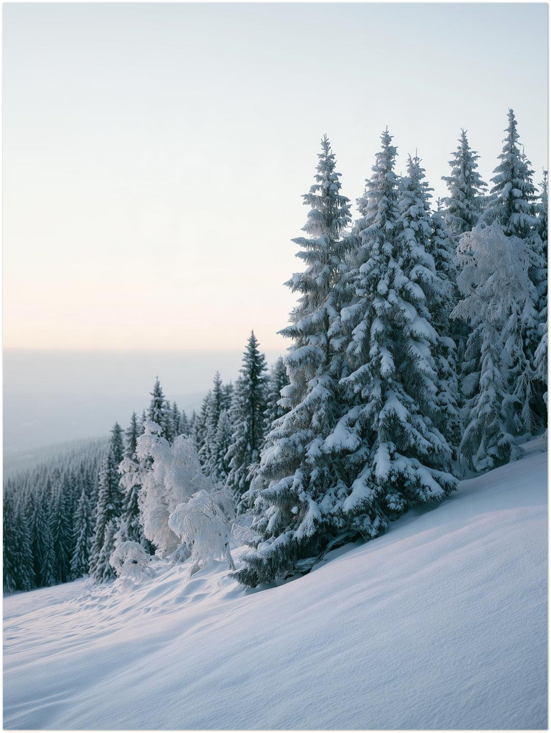 Winterwald im Schnee Leinwandbild – Ohne Rahmen – Produktfoto