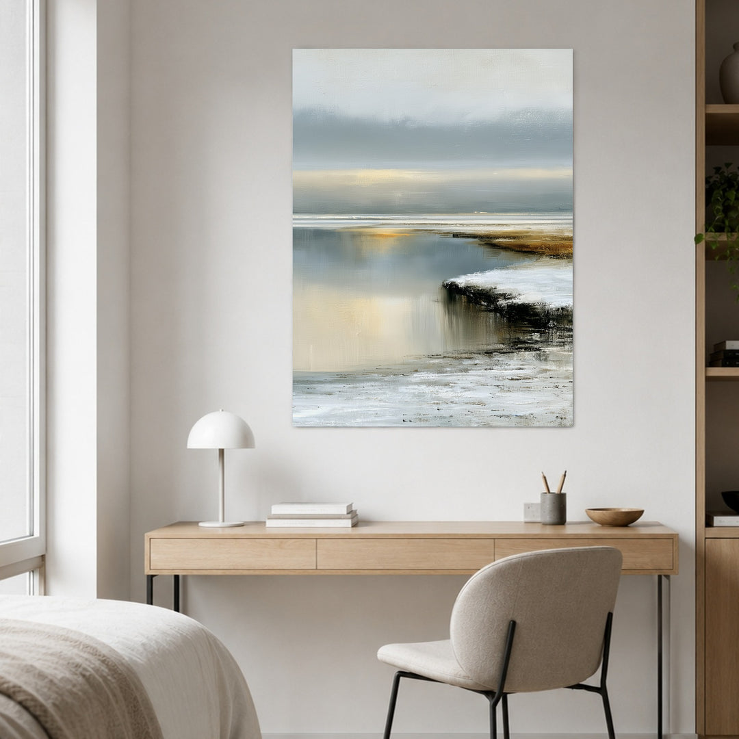 Stilles Watt im Nebel Poster – Ohne Rahmen – Produktfoto