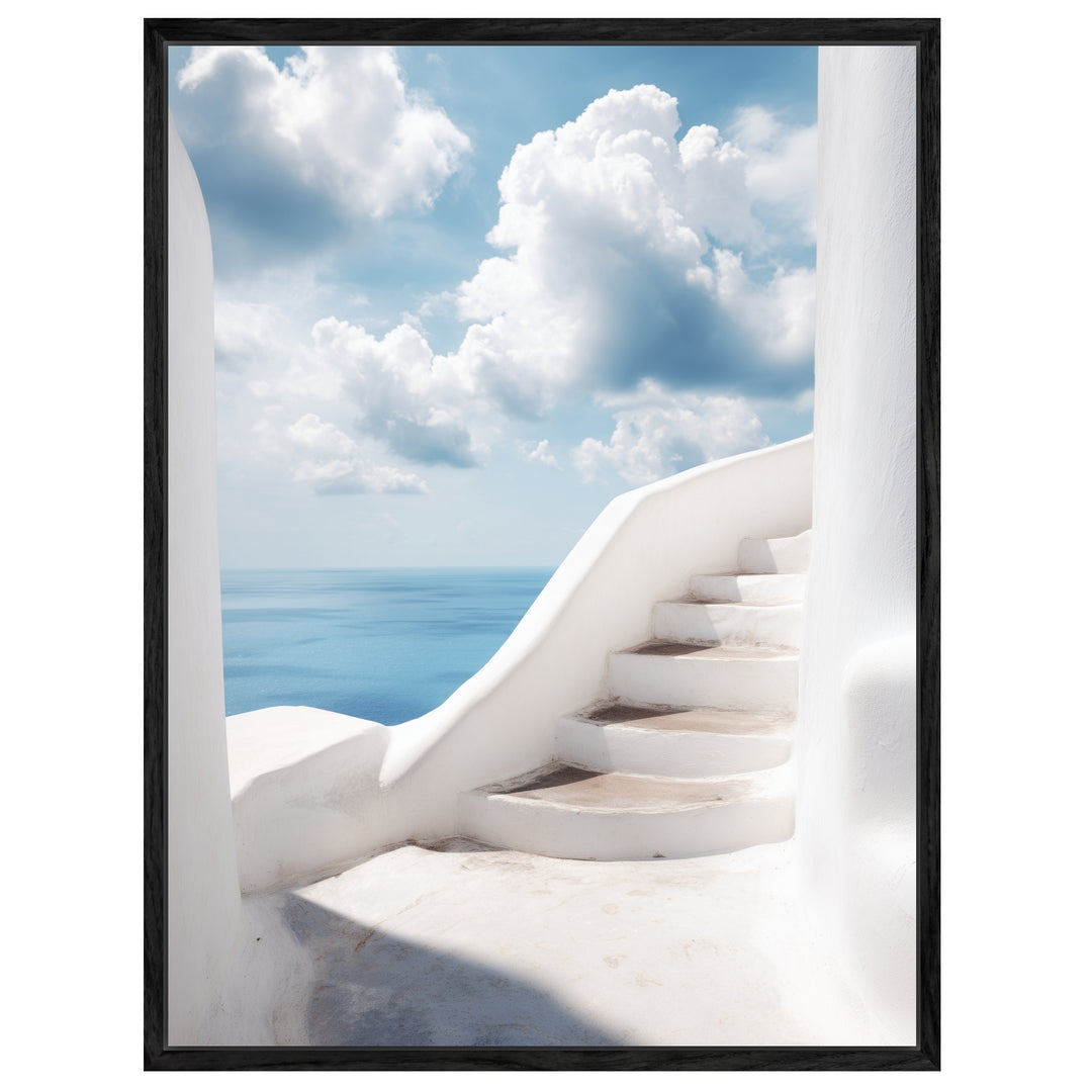 Weiße Treppe zum Meer Leinwandbild – Leinwandbild