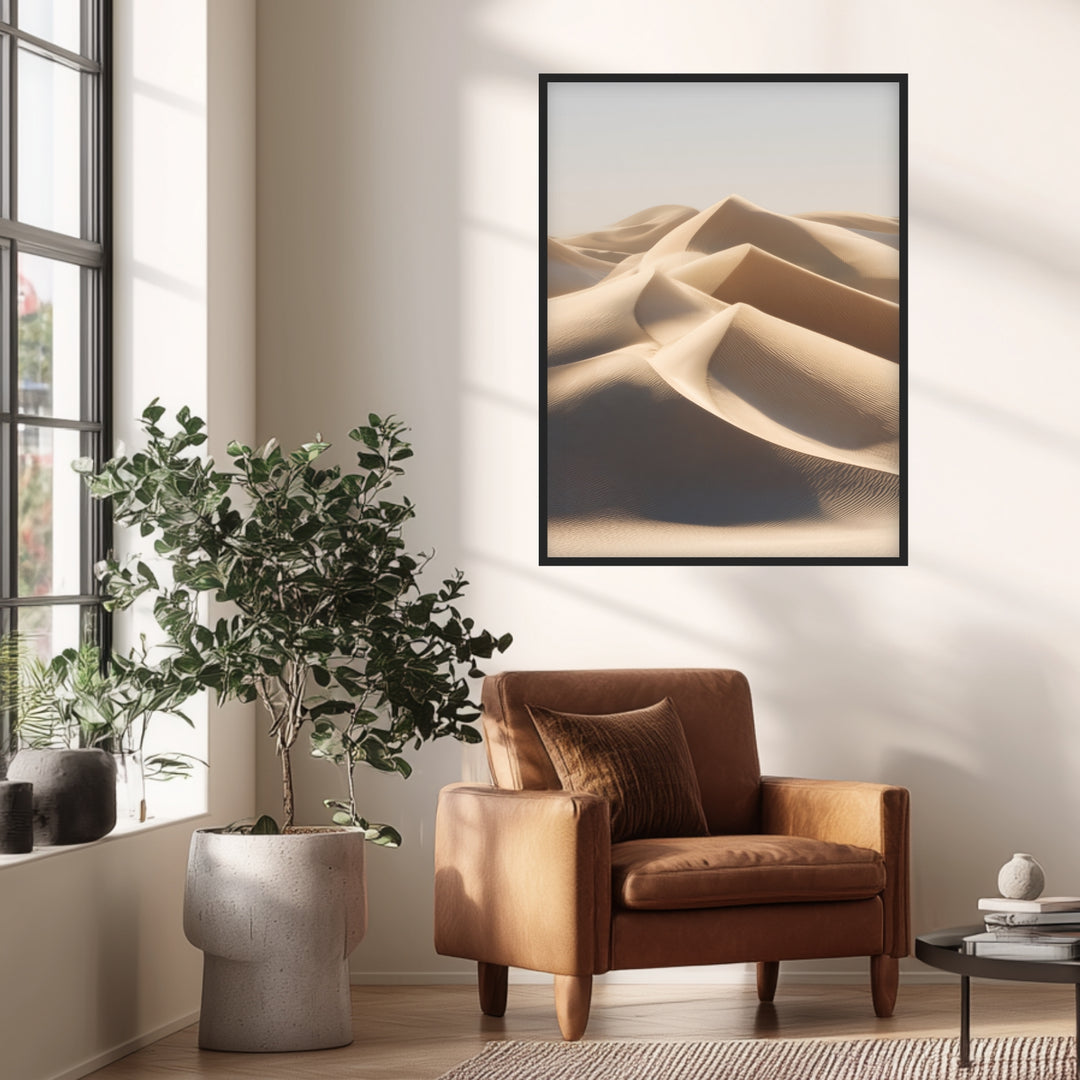 Weite Sandflächen ruhig Poster abstrakt – mattes Kunstdruck-Papier – Ansicht 3