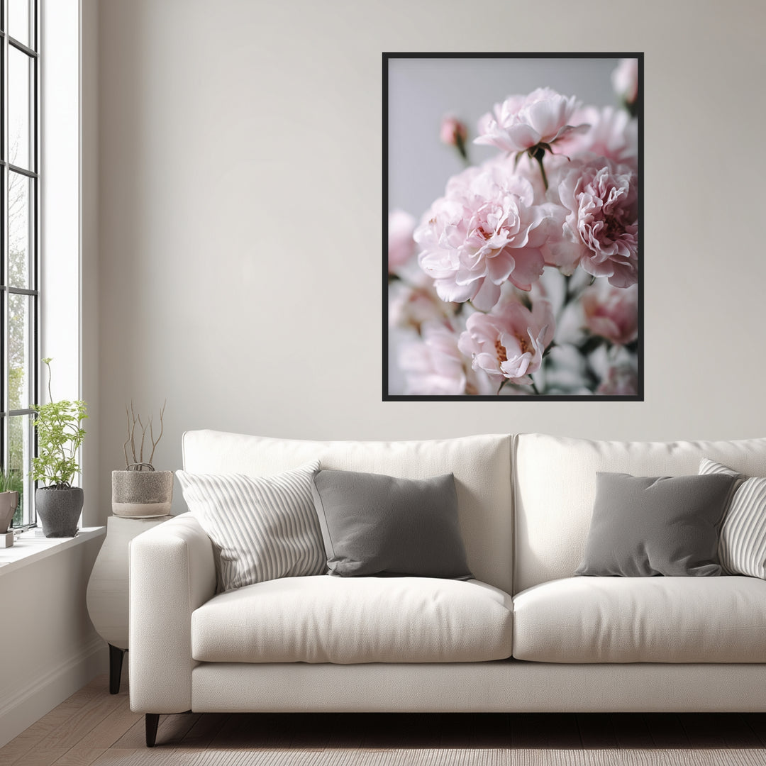 Zartrosa Gartenrosen Poster abstrakt – mattes Kunstdruck-Papier – Ansicht 3