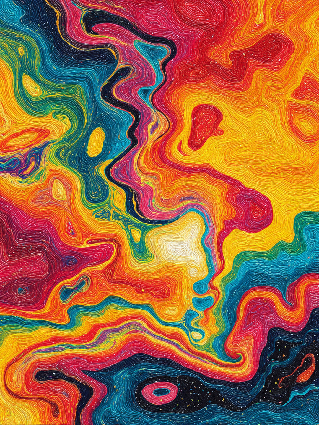 Lebendige Farbströme Psychedelic – Wandkunst