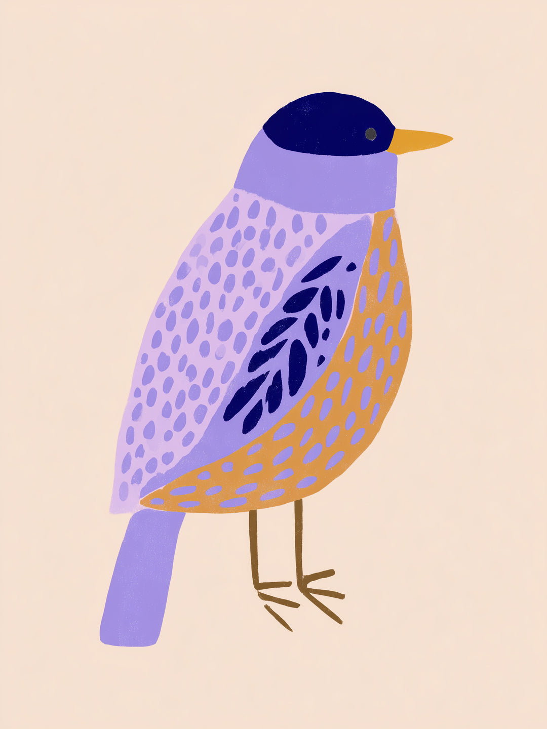 Lila Vogel Illustration  – Wandkunst
