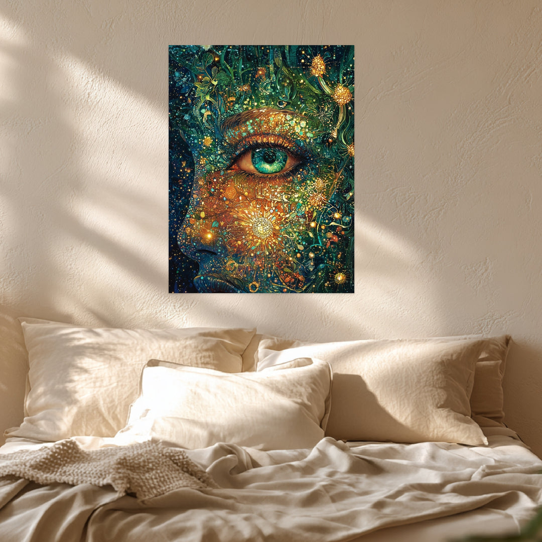 Kosmisches Erwachen Leinwand spirituell – Leinwand auf Holzrahmen – Ansicht 4