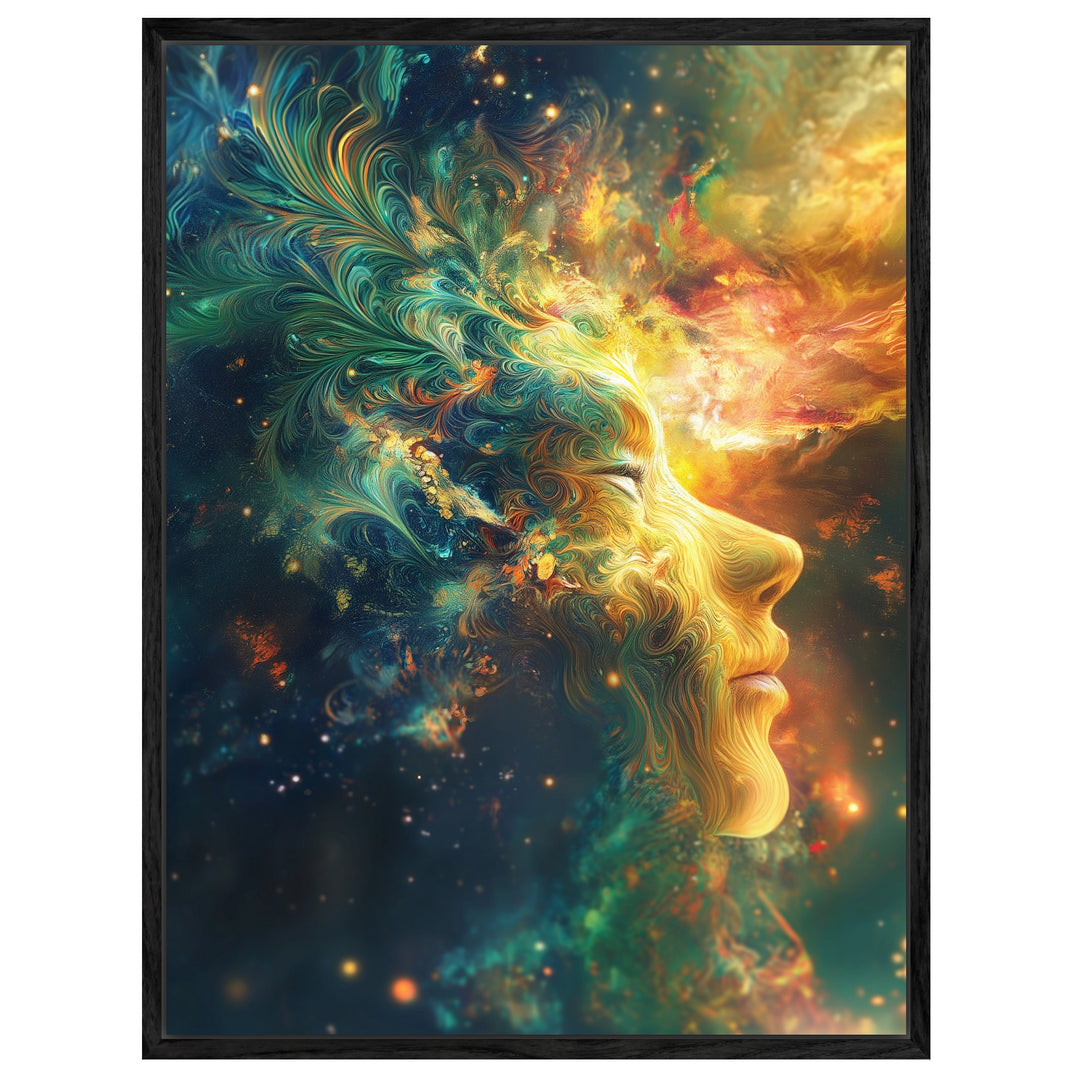 Kosmische Harmonie Leinwand spirituell – Leinwand auf Holzrahmen – Ansicht 3