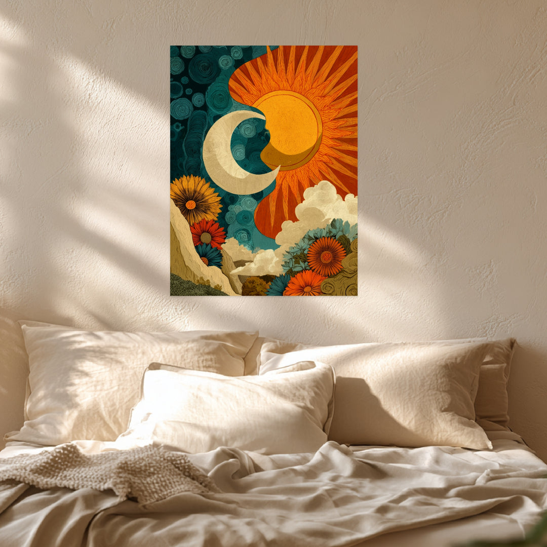 Sonne und Mond Verbindung Poster spirituell – mattes Kunstdruck-Papier – Ansicht 3