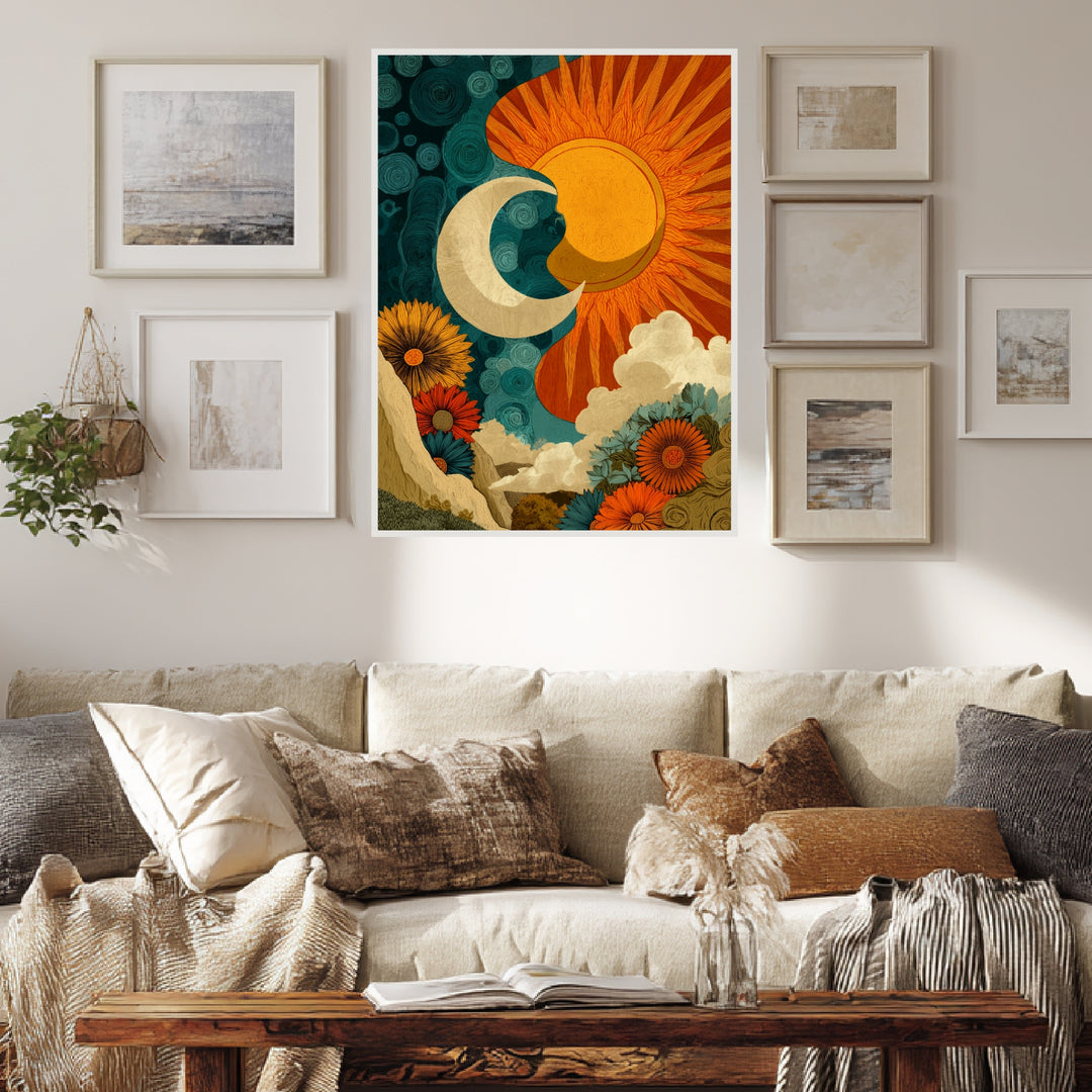 Sonne und Mond Verbindung Poster spirituell – mattes Kunstdruck-Papier – Ansicht 4