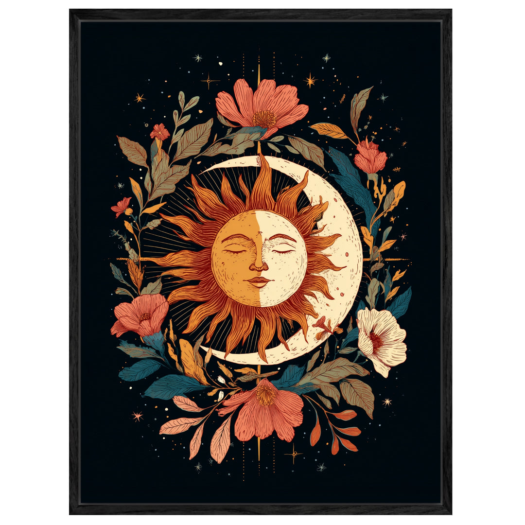 Sonnenmondblüte Leinwand spirituell – Leinwand auf Holzrahmen – Ansicht 3