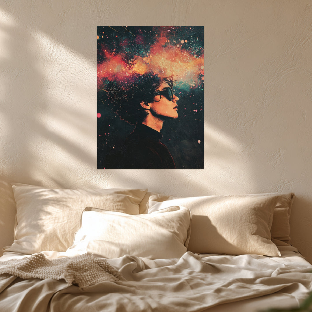 Kosmische Gedankenreise Leinwand spirituell – Leinwand auf Holzrahmen – Ansicht 3