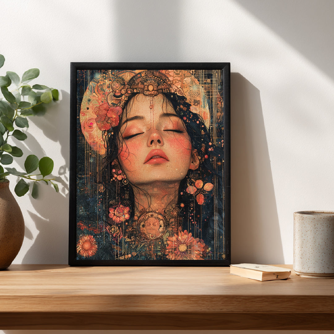 Blumen der inneren Ruhe Poster spirituell – mattes Kunstdruck-Papier – Ansicht 2
