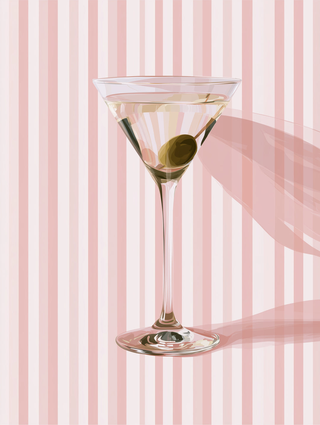 Martini mit Olive rosa Dopamin – Wandkunst