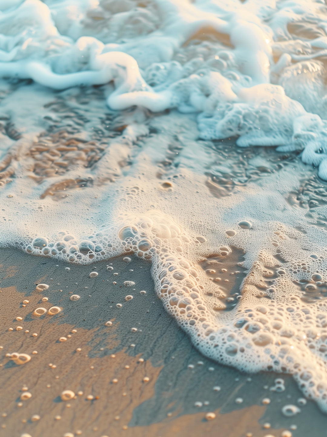 Meerschaum auf nassem Sand  – Wandkunst