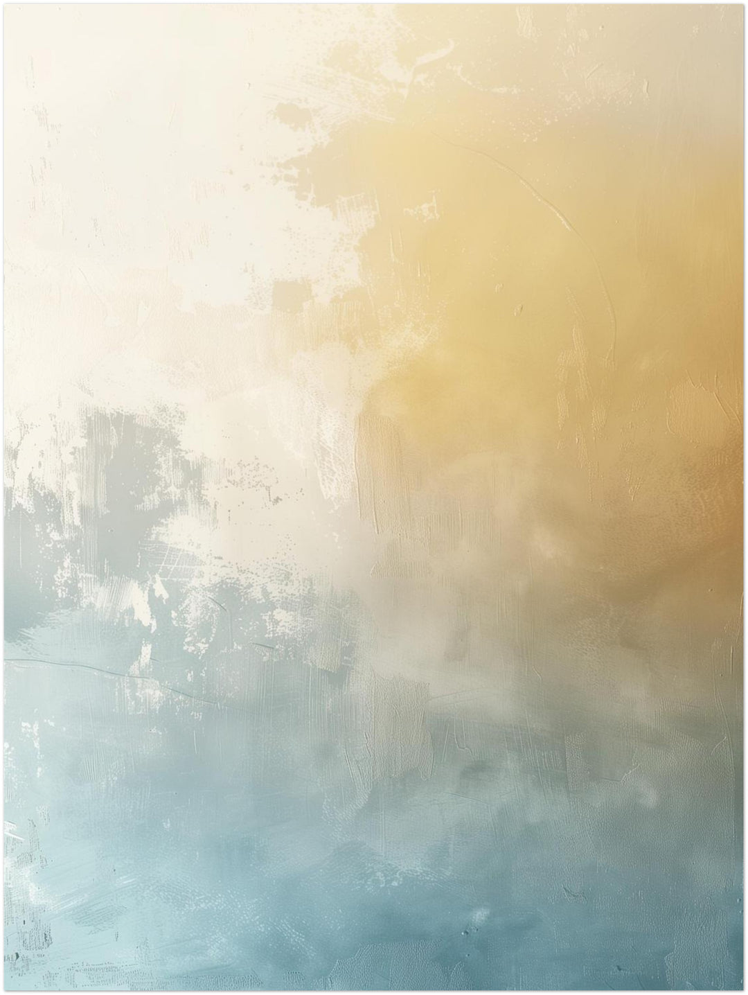Sanfte Farbverläufe in Beige und Blau abstrakt – Wandkunst