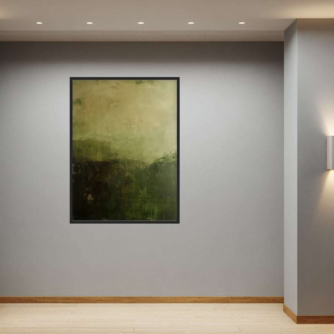 Olivgrüne Farbfläche mit Tiefe Poster abstrakt – mattes Kunstdruck-Papier – Ansicht 2