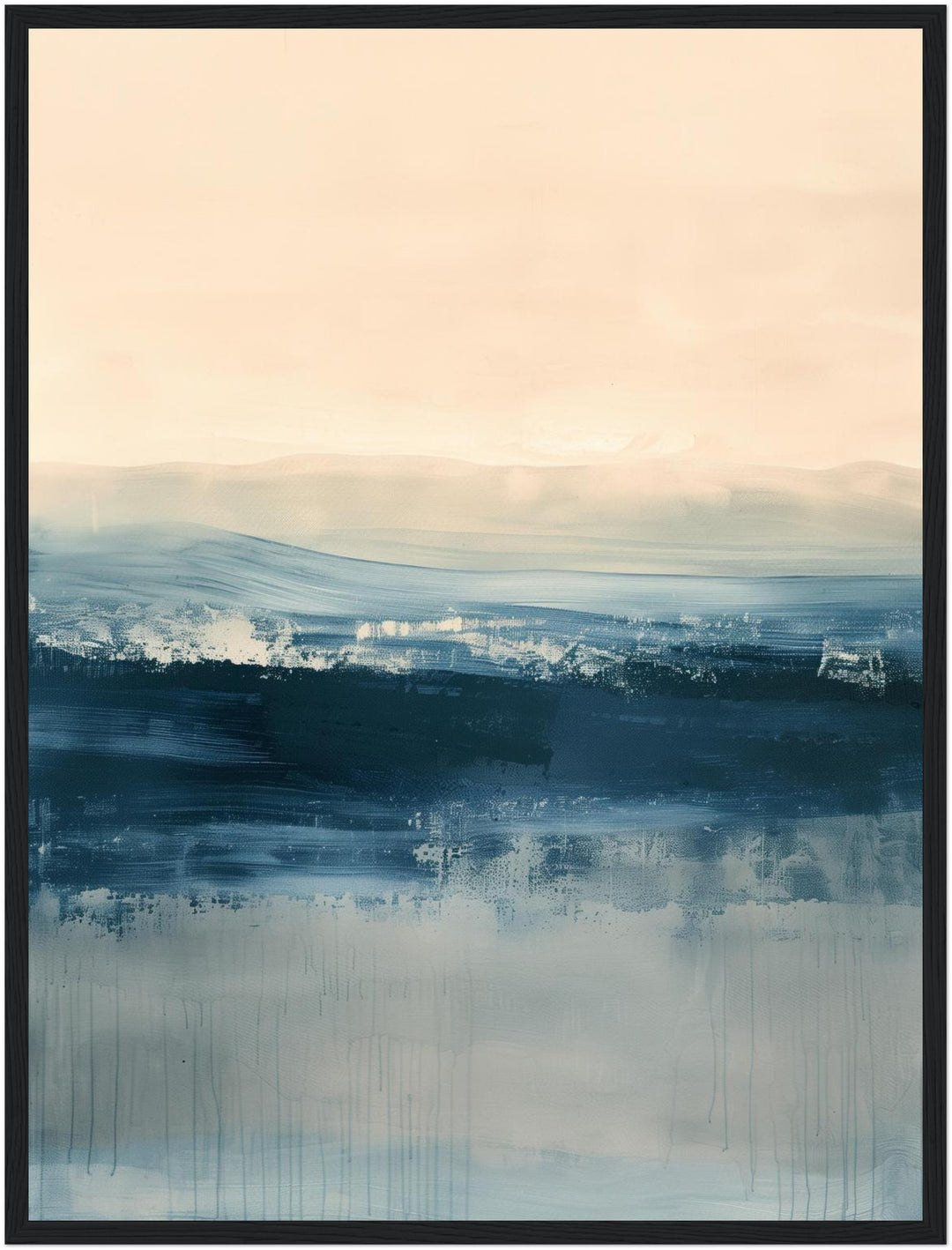 Horizontale Wellen in Blau Poster abstrakt – mattes Kunstdruck-Papier – Ansicht 6