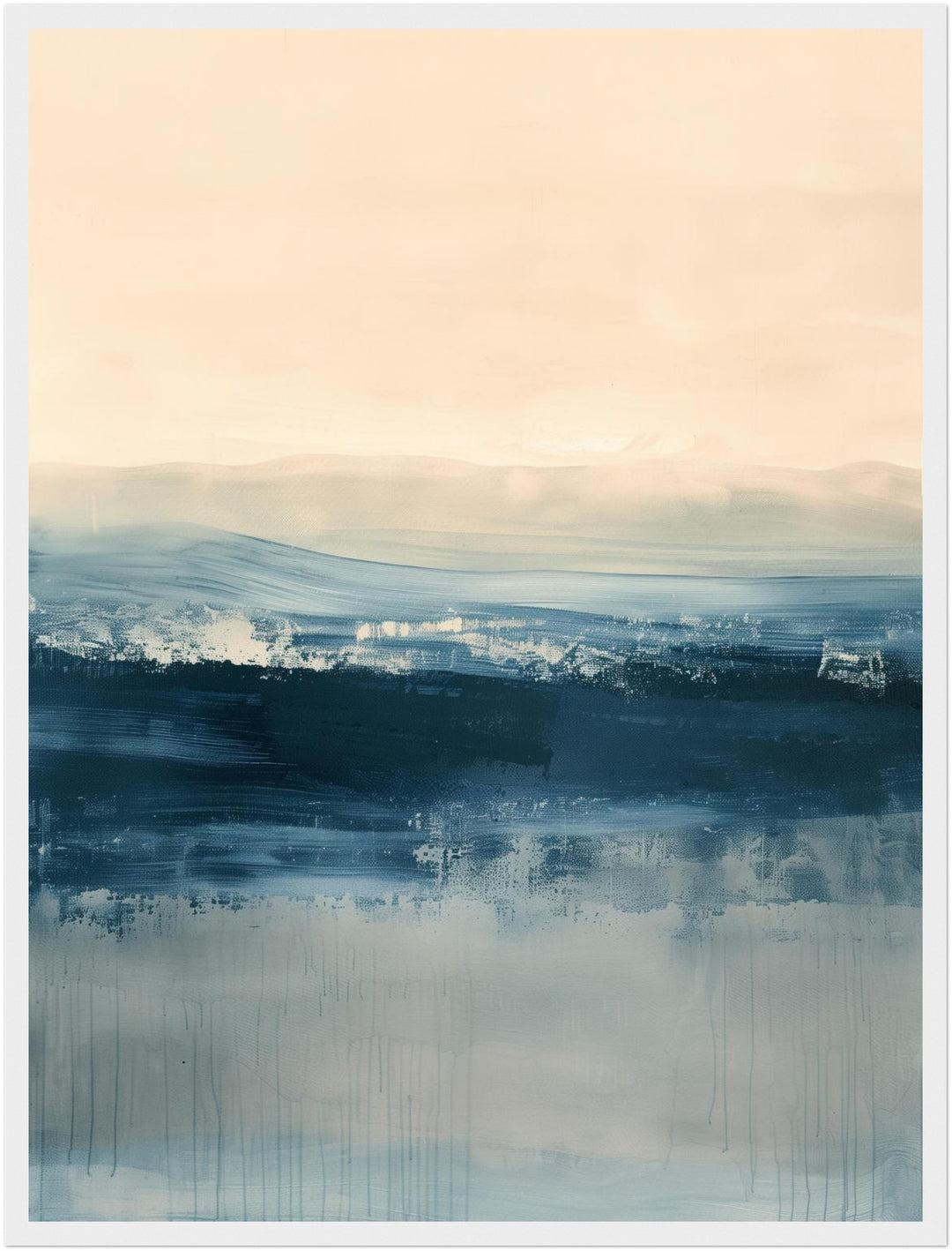 Horizontale Wellen in Blau Poster abstrakt – mattes Kunstdruck-Papier – Ansicht 5