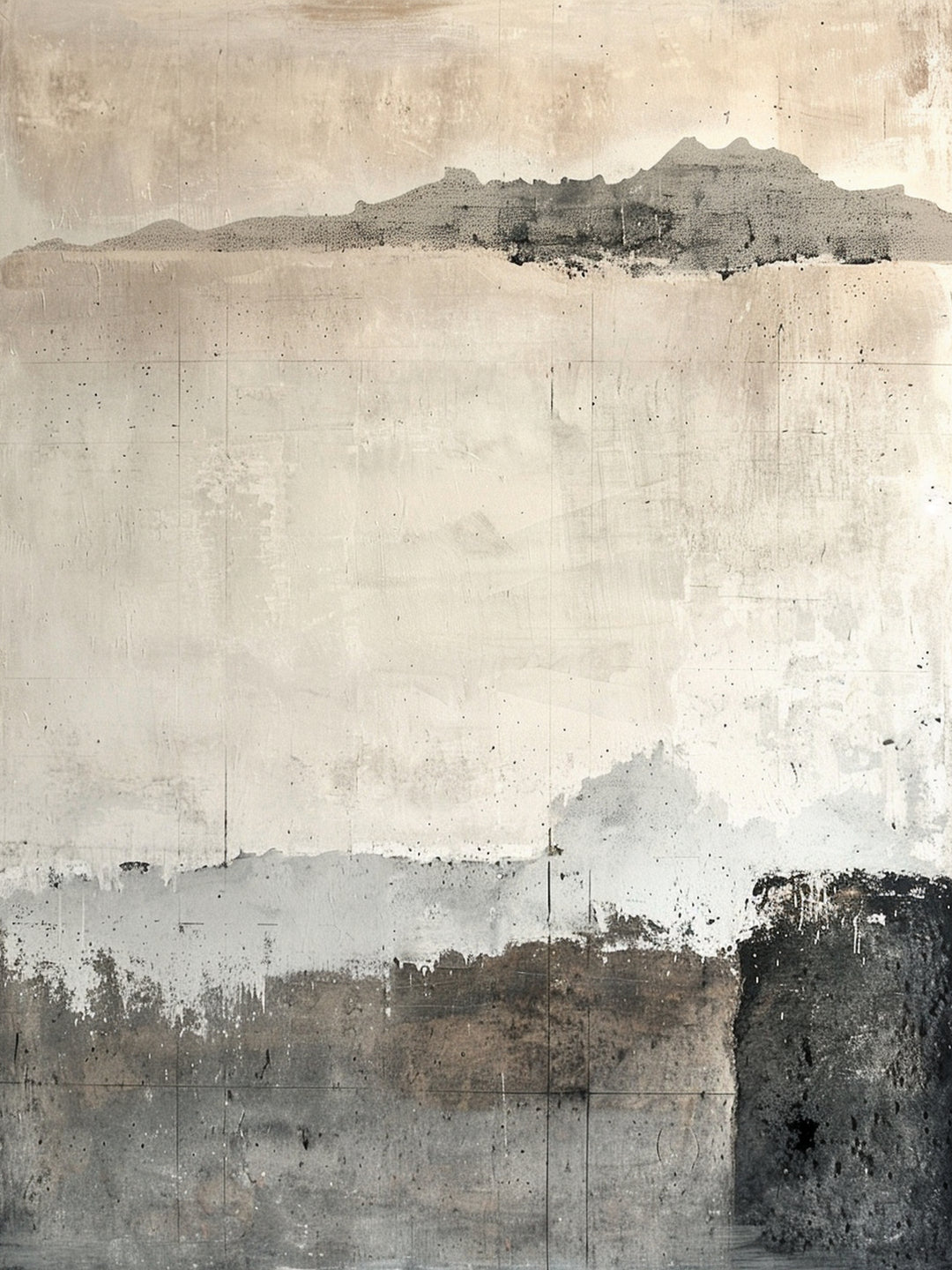 Abstrakte Landschaft grau abstrakt – Wandkunst