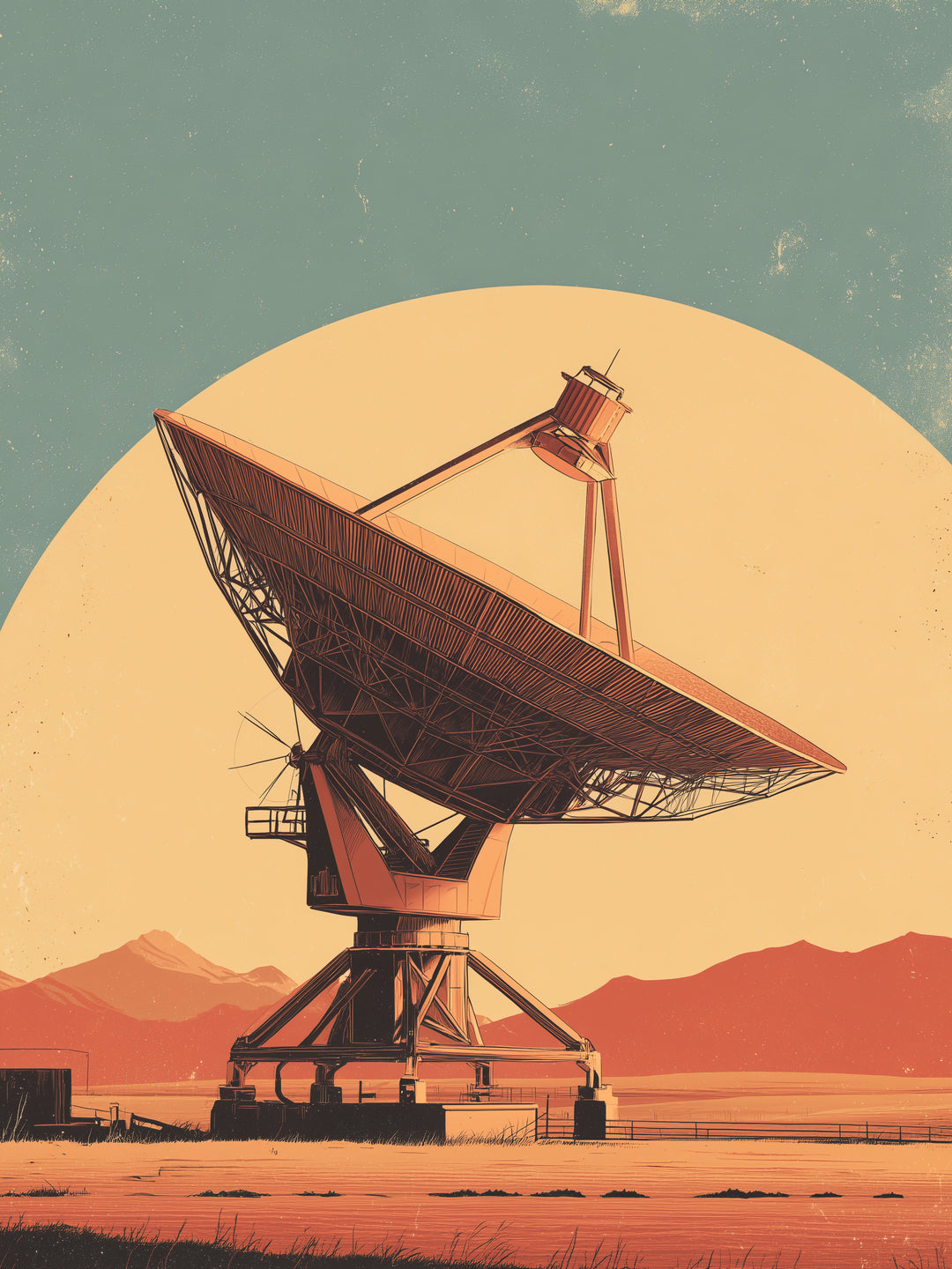 Parabolantenne Wüstenlandschaft  – Wandkunst