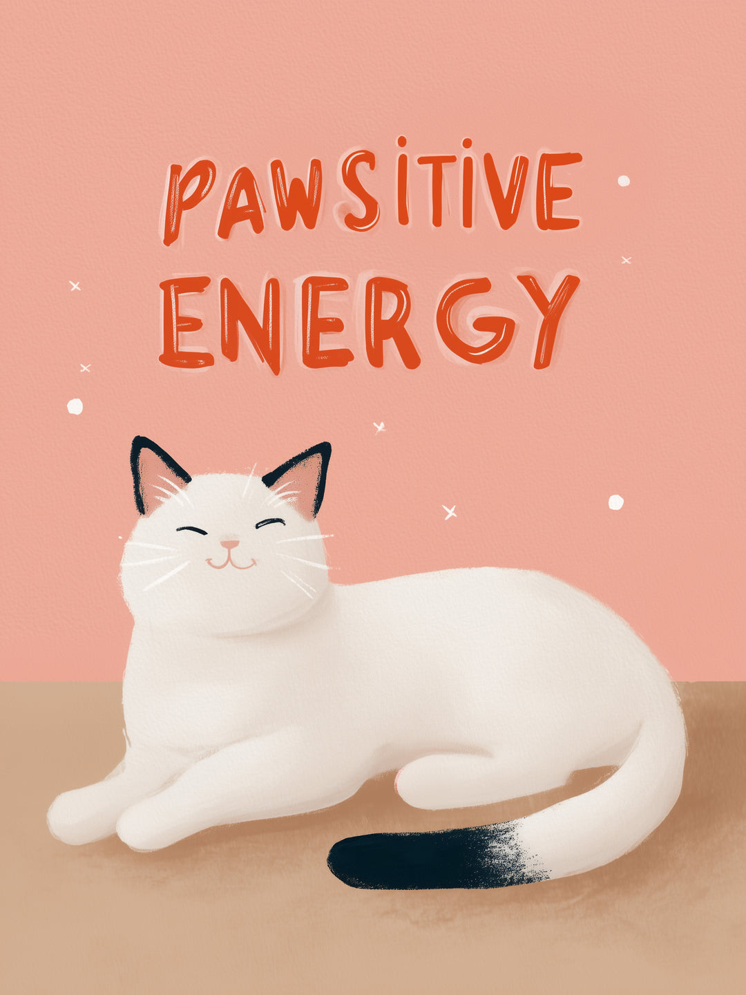 Pawsitive Energy weiß  – Wandkunst