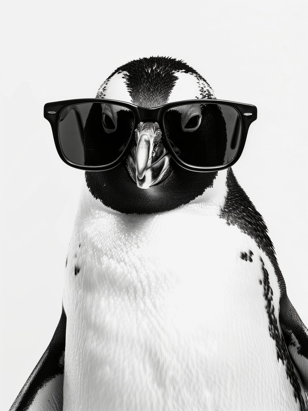 Pinguin mit Sonnenbrille schwarz weiß – Wandkunst