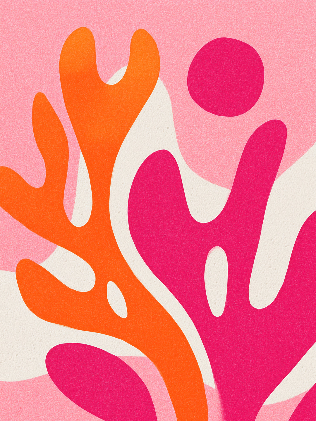 Pink-orange biomorphe Formen Dopamin – Wandkunst