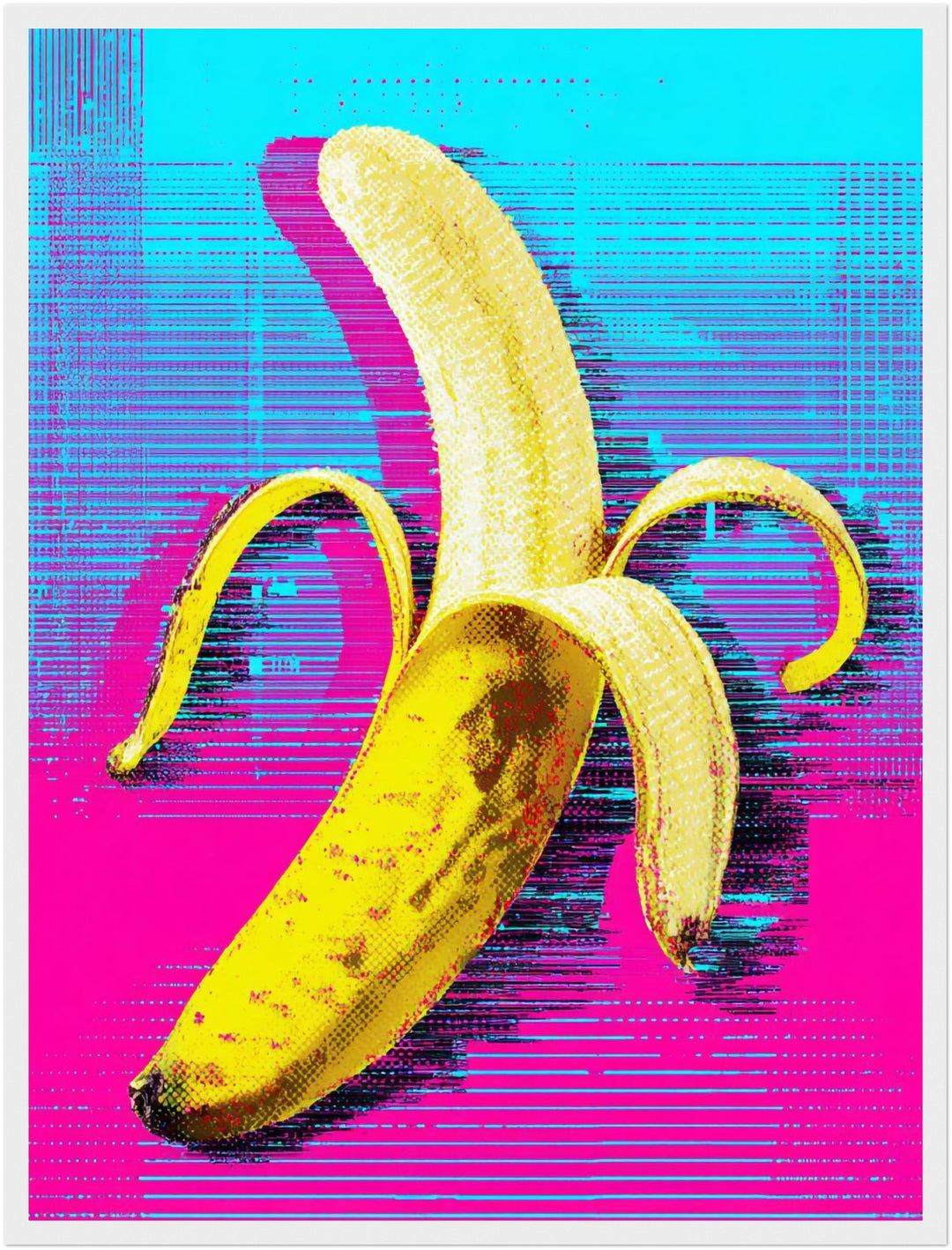Banane auf Pink-blau Poster Pop Art – mattes Kunstdruck-Papier – Ansicht 5
