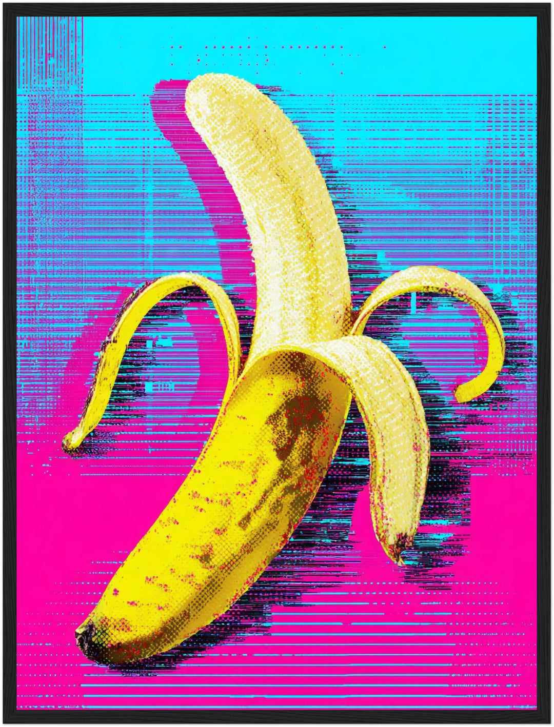 Banane auf Pink-blau Poster Pop Art – mattes Kunstdruck-Papier – Ansicht 6