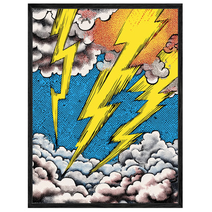 Blitzstrahlen in Wolken Leinwandbild