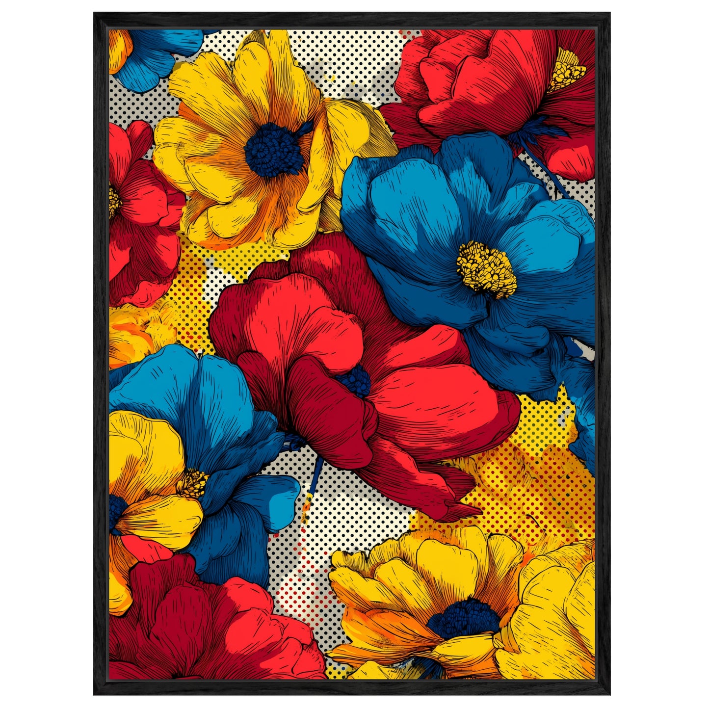 Bunte Blumenillustration Leinwandbild