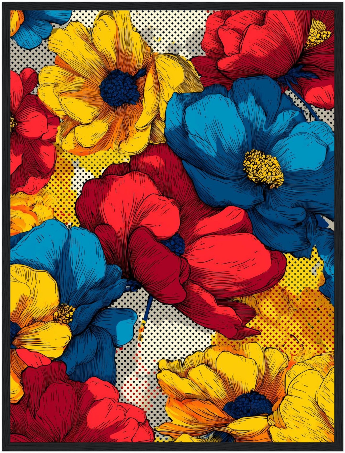Bunte Blumenillustration Poster