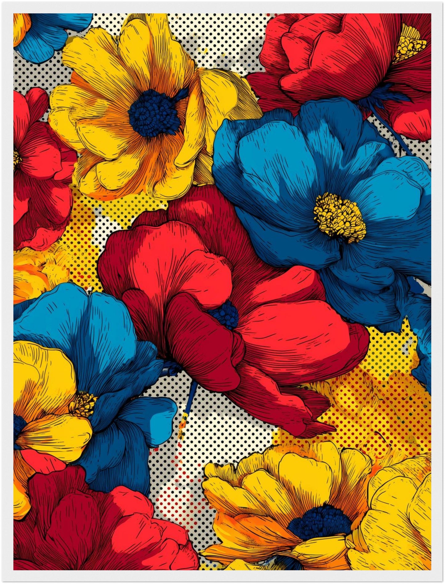 Bunte Blumenillustration Poster