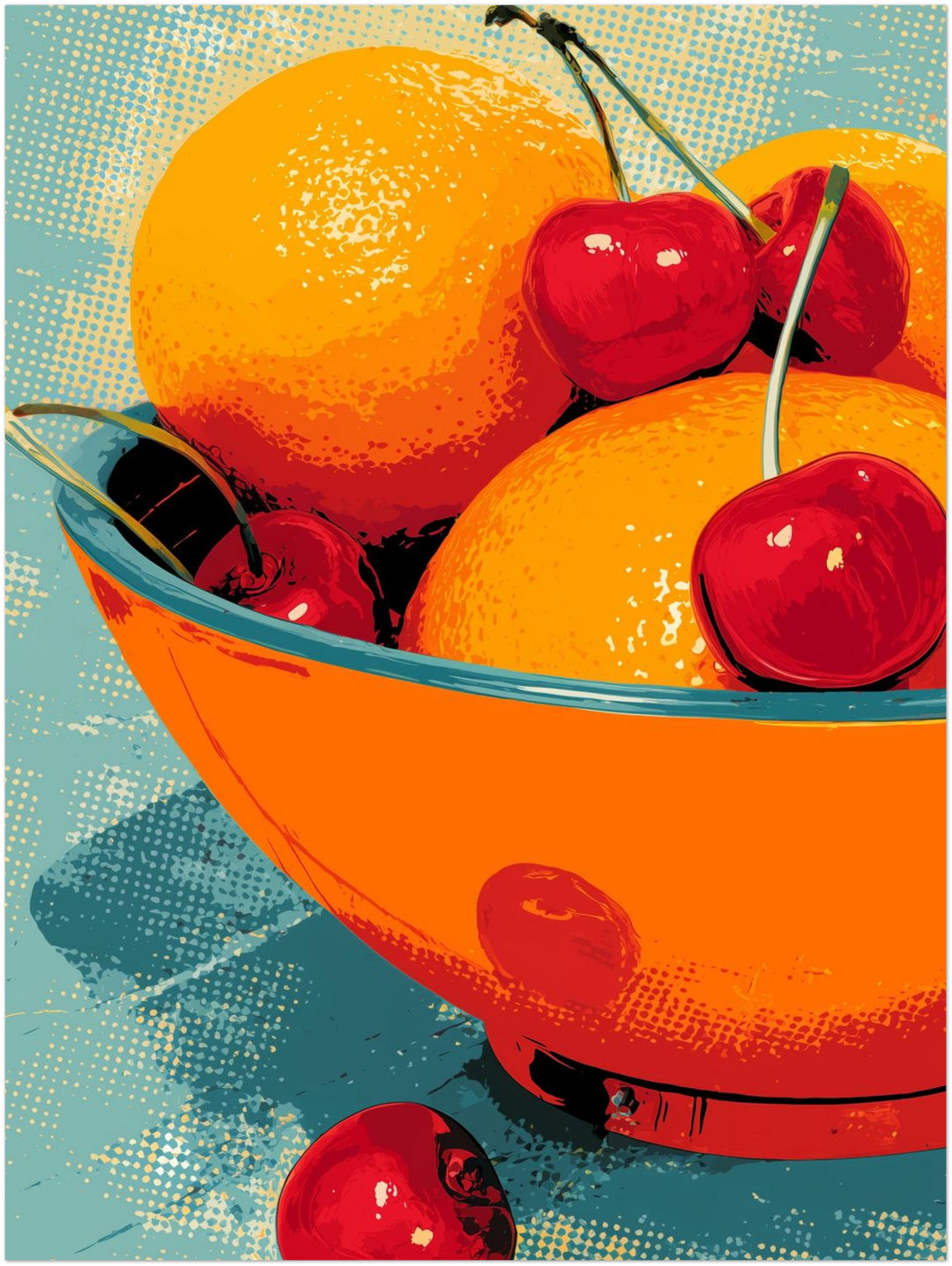 Bunte Obstschale Pop Art – Wandkunst