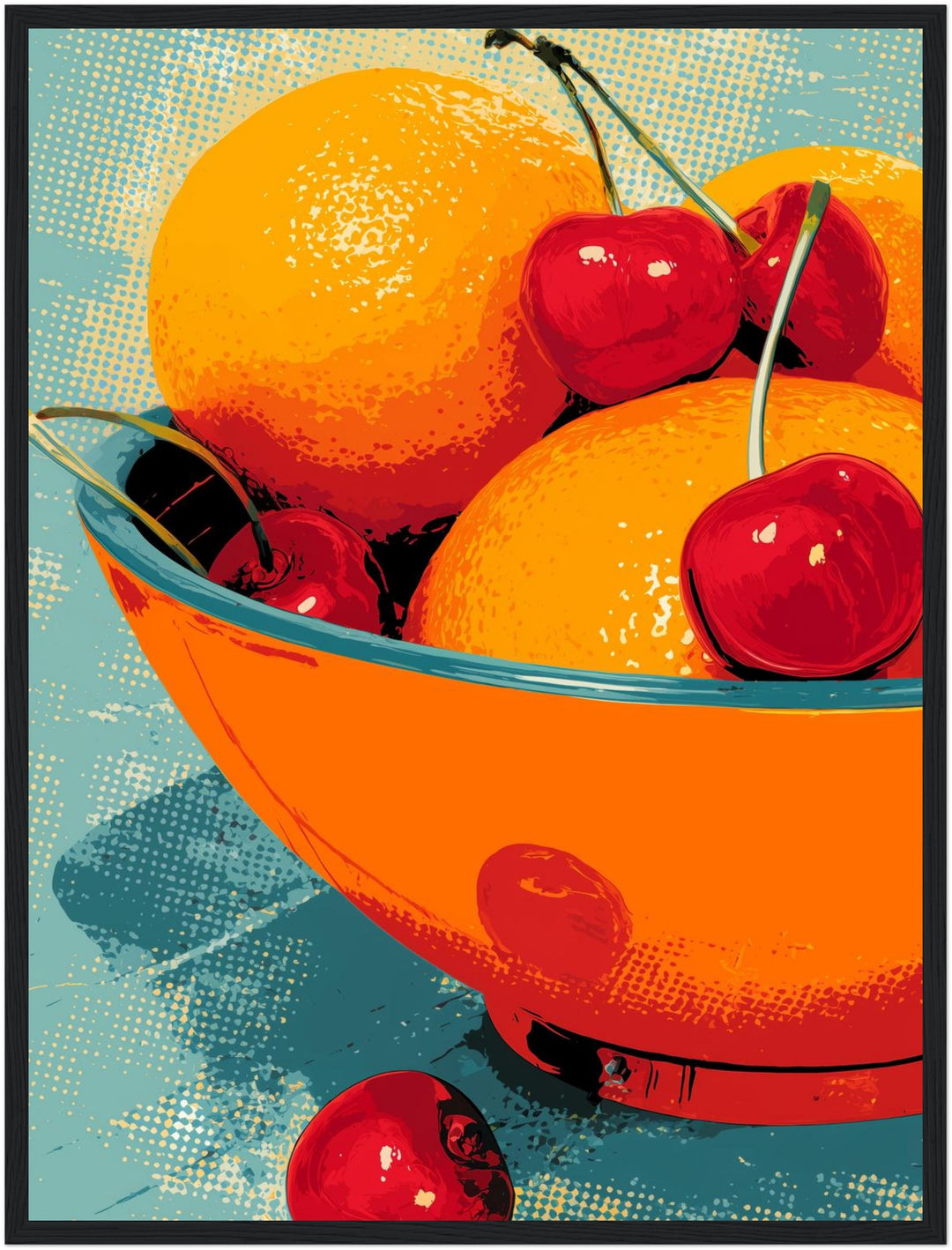 Bunte Obstschale Poster Pop Art – mattes Kunstdruck-Papier – Ansicht 5