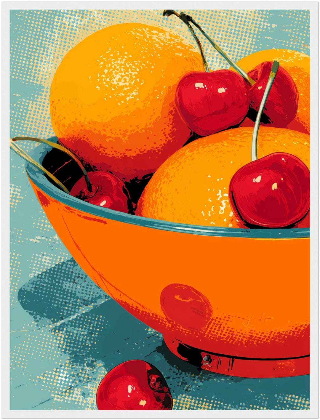Bunte Obstschale Poster Pop Art – mattes Kunstdruck-Papier – Ansicht 6
