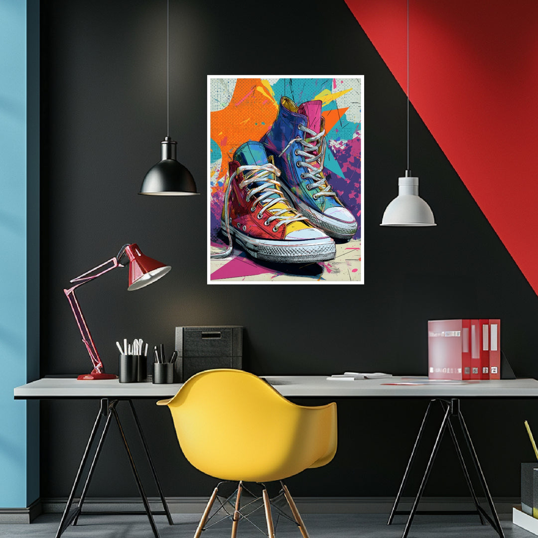 Bunte Sneaker Poster Pop Art – mattes Kunstdruck-Papier – Ansicht 4