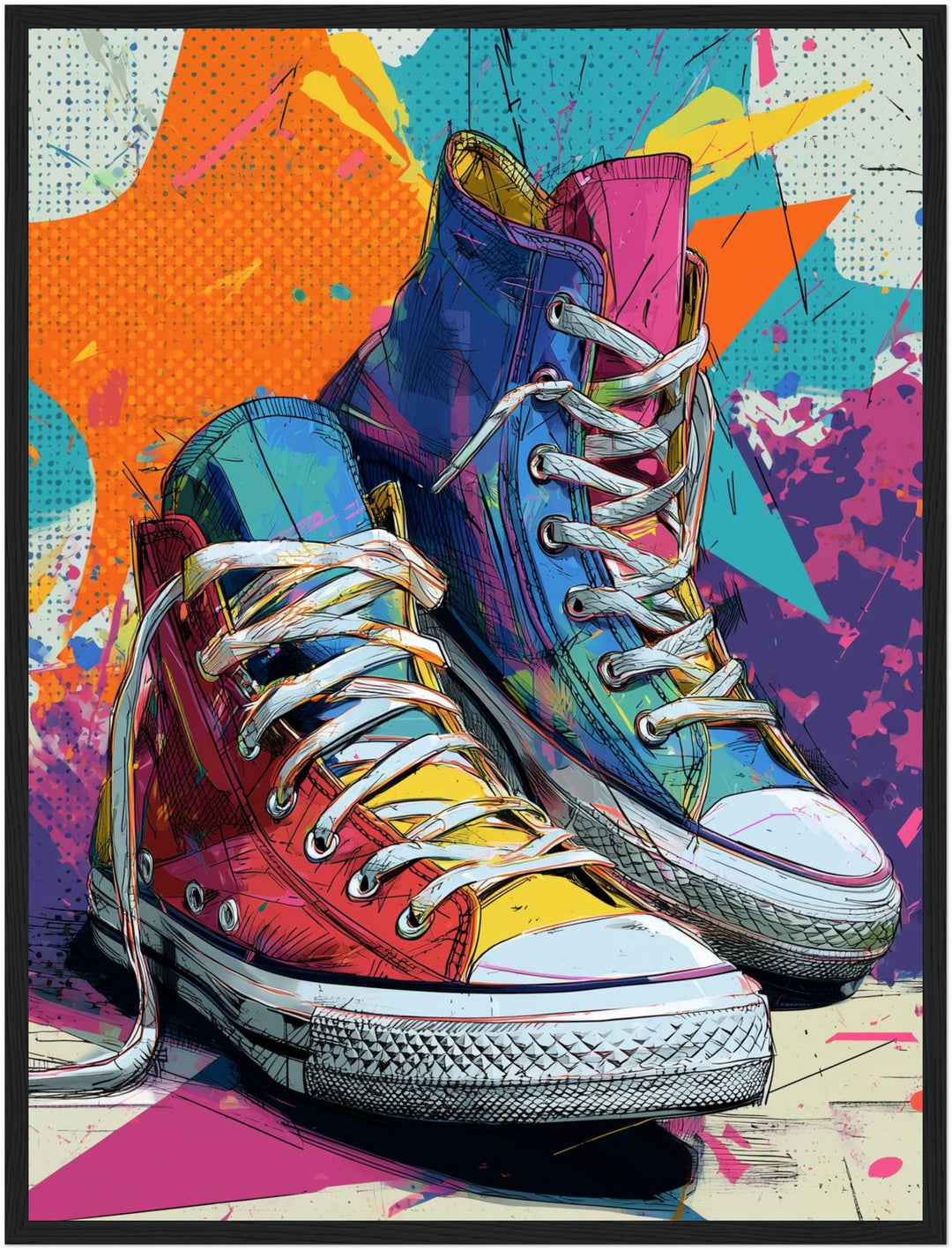 Bunte Sneaker Poster Pop Art – mattes Kunstdruck-Papier – Ansicht 5