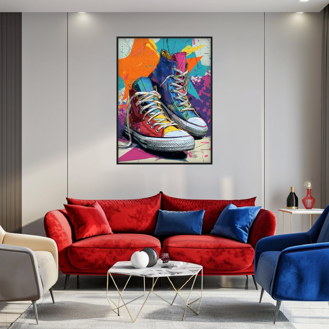 Bunte Sneaker Poster Pop Art – mattes Kunstdruck-Papier – Ansicht 3