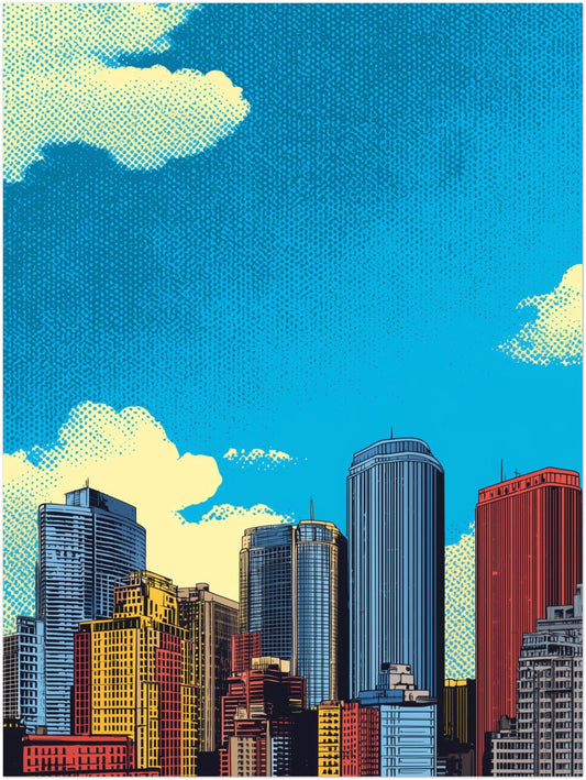 Bunte Stadt Skyline Poster