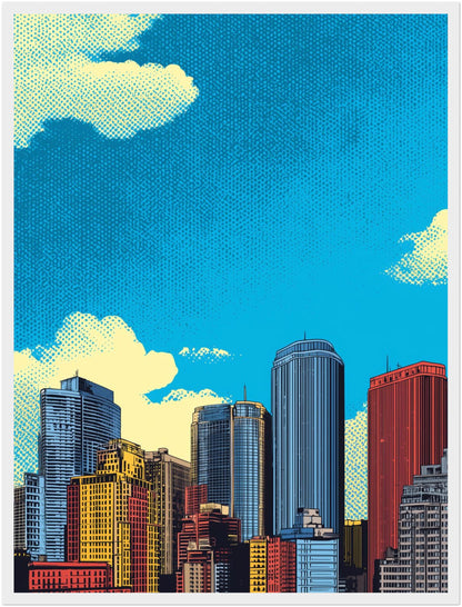 Bunte Stadt Skyline Poster