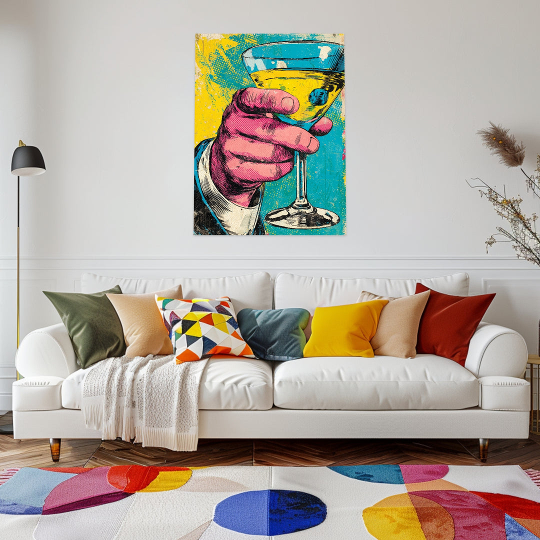 Cocktailglas Poster Pop Art – mattes Kunstdruck-Papier – Ansicht 3