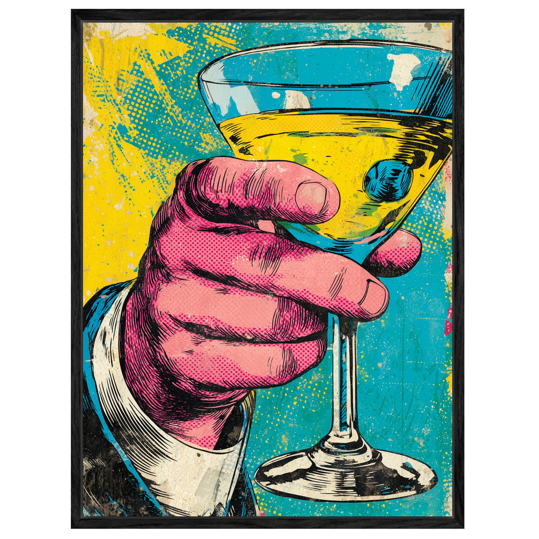 Cocktailglas Leinwandbild Pop Art – Leinwand auf Holzrahmen – Ansicht 4
